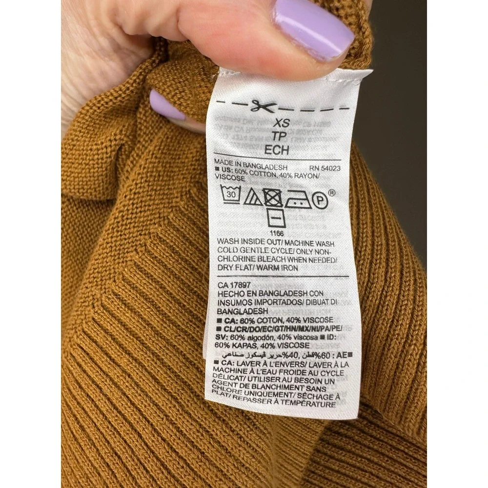 Old Navy Women's V Neck‎ Long Sleeve Sweater Knit Amber Brown Size XS